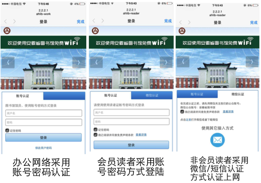 安徽省图书馆无线接入认证过程